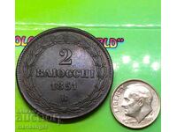 2 monede 1850 Vatican ROMA 19g bronz