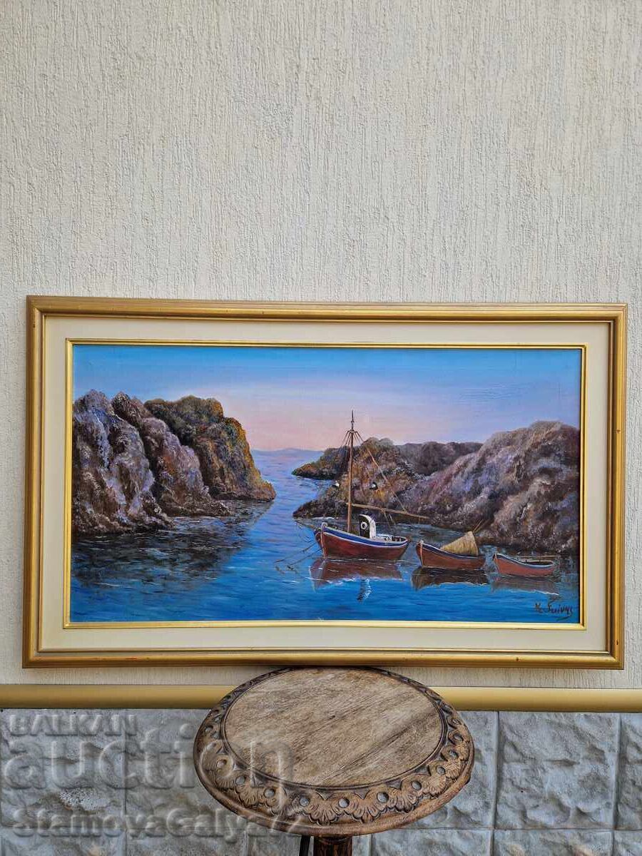 Μαεστρική μεγάλη ζωγραφική, αυθεντικό λάδι σε καμβά με τιμή 366.00 BGN | € 187.13