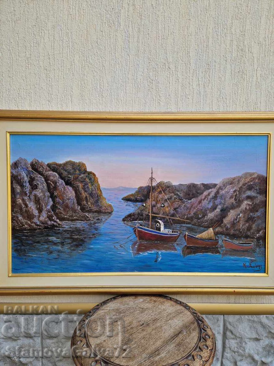 Δημοπρασία Μαεστρική μεγάλη ζωγραφική, αυθεντικό λάδι σε καμβά