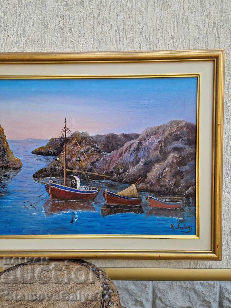 Μαεστρική μεγάλη ζωγραφική, αυθεντικό λάδι σε καμβά - 6