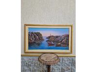 Masterful large painting, original oil on canvas