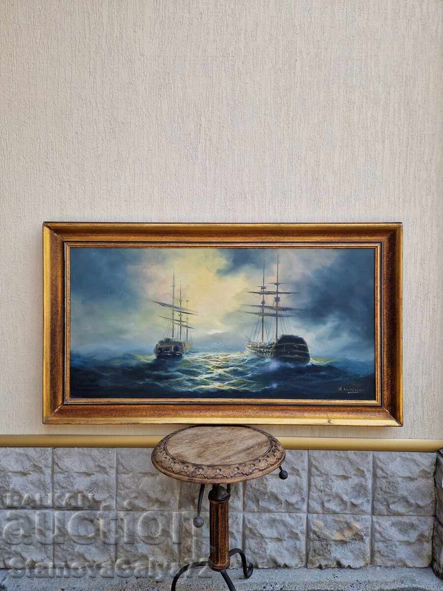 Top unică, enormă, de maestru, pictură ulei pe pânză