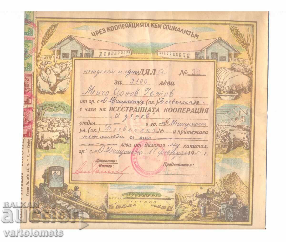 Петдесет и един дяла от Всестранната кооперация 1951 г Петдесет и един дяла от Всестранната кооперация 1951 г