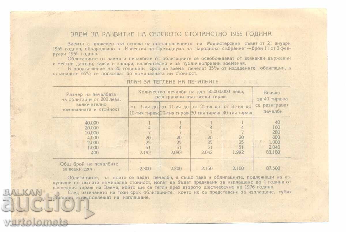 Bond 20 leva 1955 - NRB with price 3.00 BGN | € 1.53