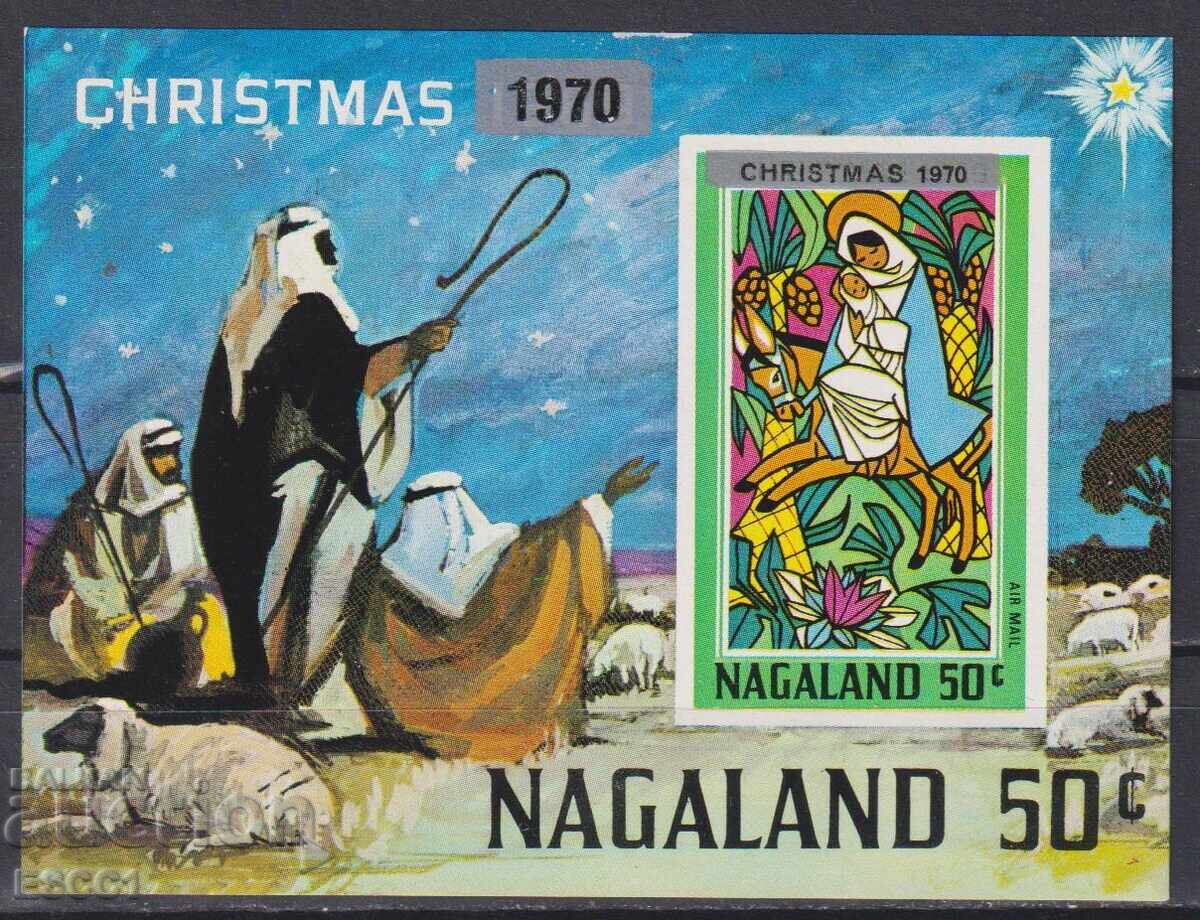 Καθαρό μπλοκ Χριστουγέννων 1970 από Ναγκαλάντ Ινδίας