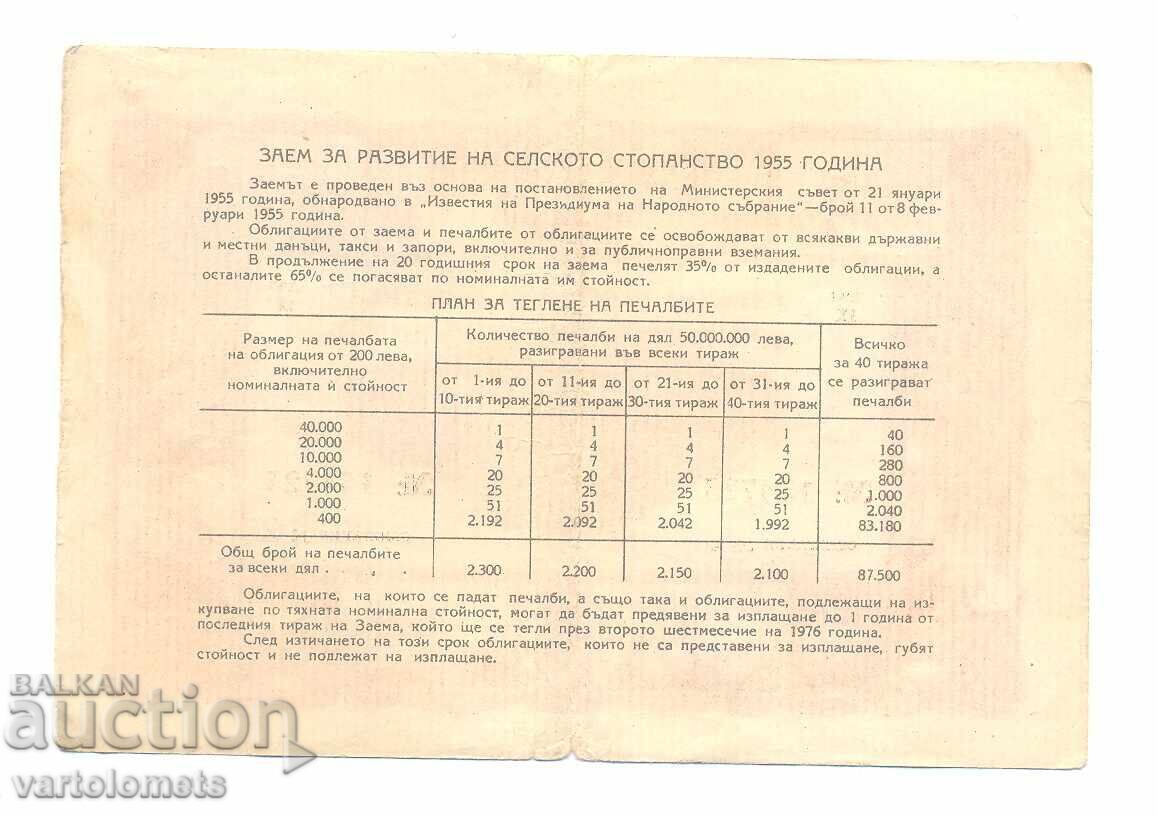 Bond 40 leva 1955 - NRB with price 3.00 BGN | € 1.53