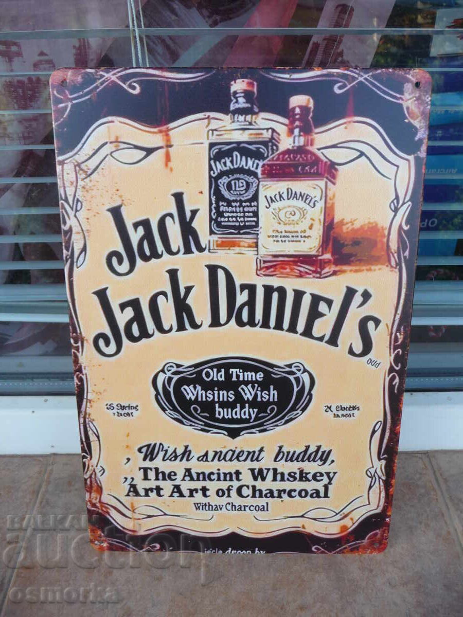 Placă metalică Jack Daniel's sticle whisky reclamă Jack Daniel's Placă metalică Jack Daniel's sticle whisky reclamă Jack Daniel's