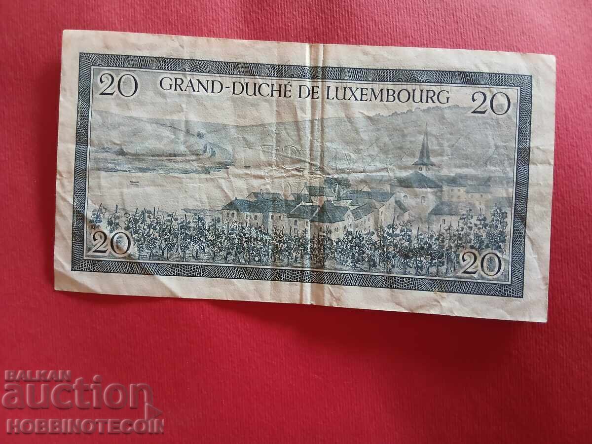 LUXEMBOURG 20 Francs issue 1955 with price 48.88 BGN | € 24.99