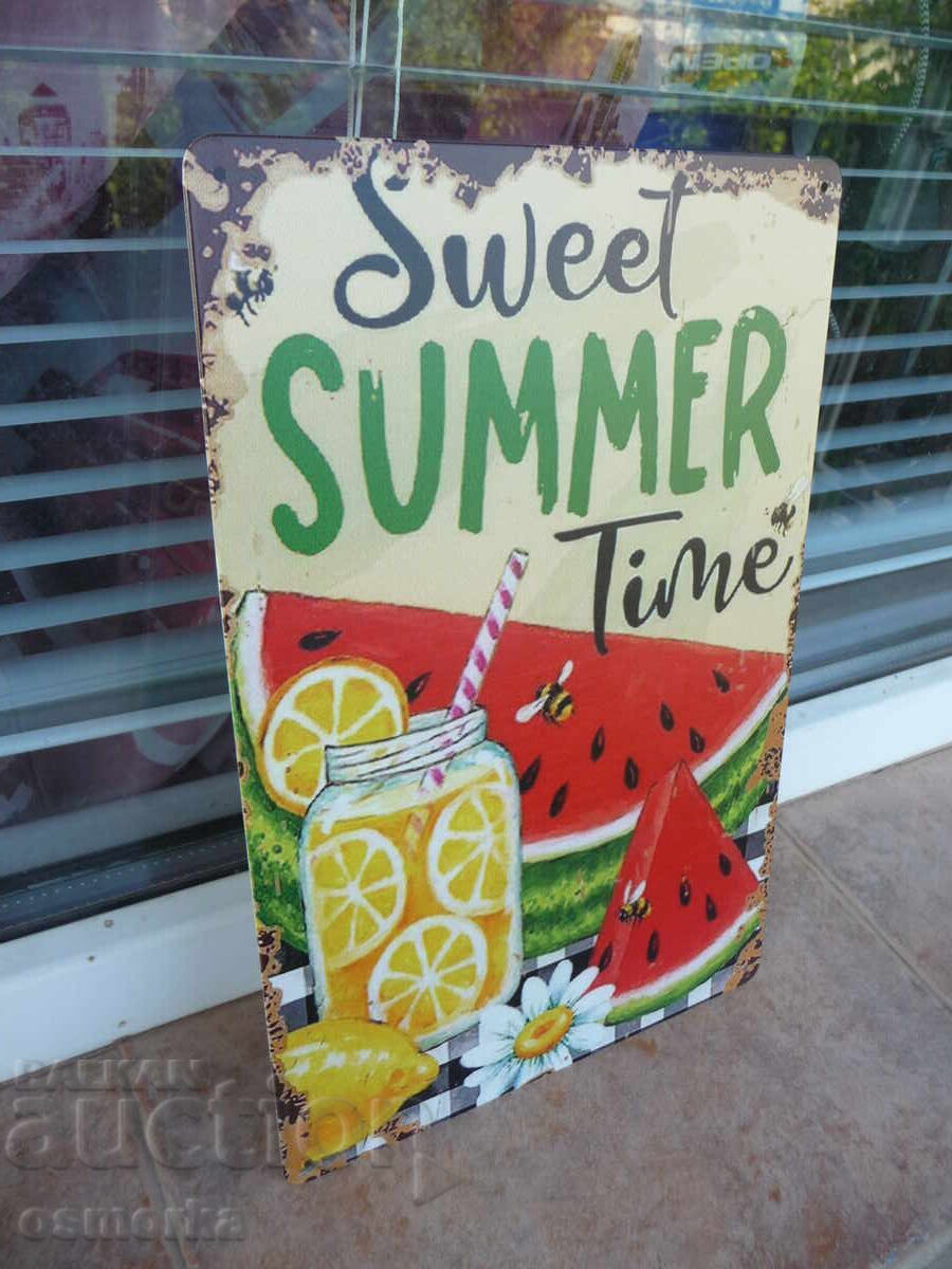 Μεταλλική πινακίδα Υπέροχο καλοκαίρι καρπούζι λεμονάδα πάγος διασκέδαση με τιμή 18.00 BGN | € 9.20