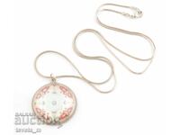 Κολιέ, περιδέραιο με γυάλινο μενταγιόν