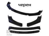 Spoiler față, universal lip spoiler cuțit pentru bară de protecție 4 piese
