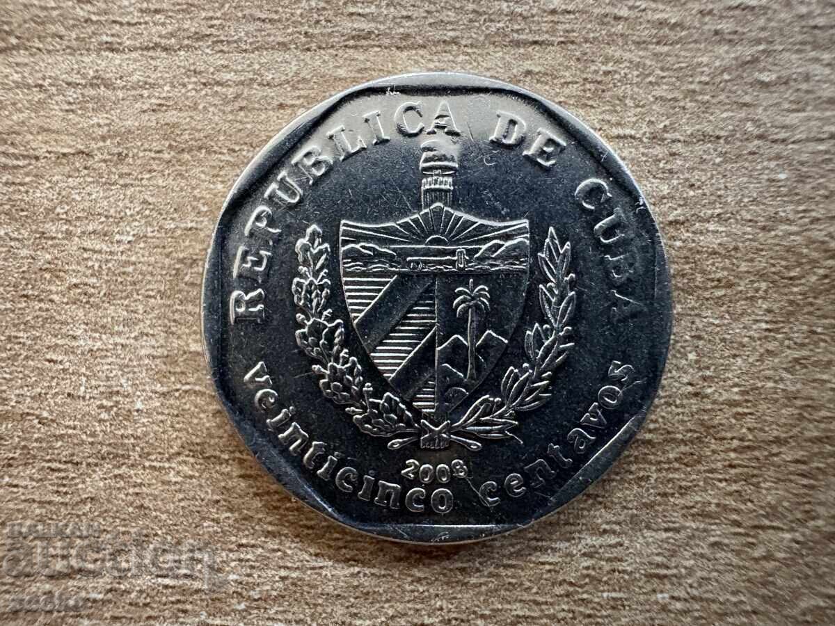 Куба - 25 сентавос (2008) с цена 0.90 лв. | € 0.46 Куба - 25 сентавос (2008) с цена 0.90 лв. | € 0.46