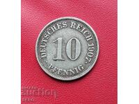 Germany-10 Pfennig 1896 F-Stuttgart