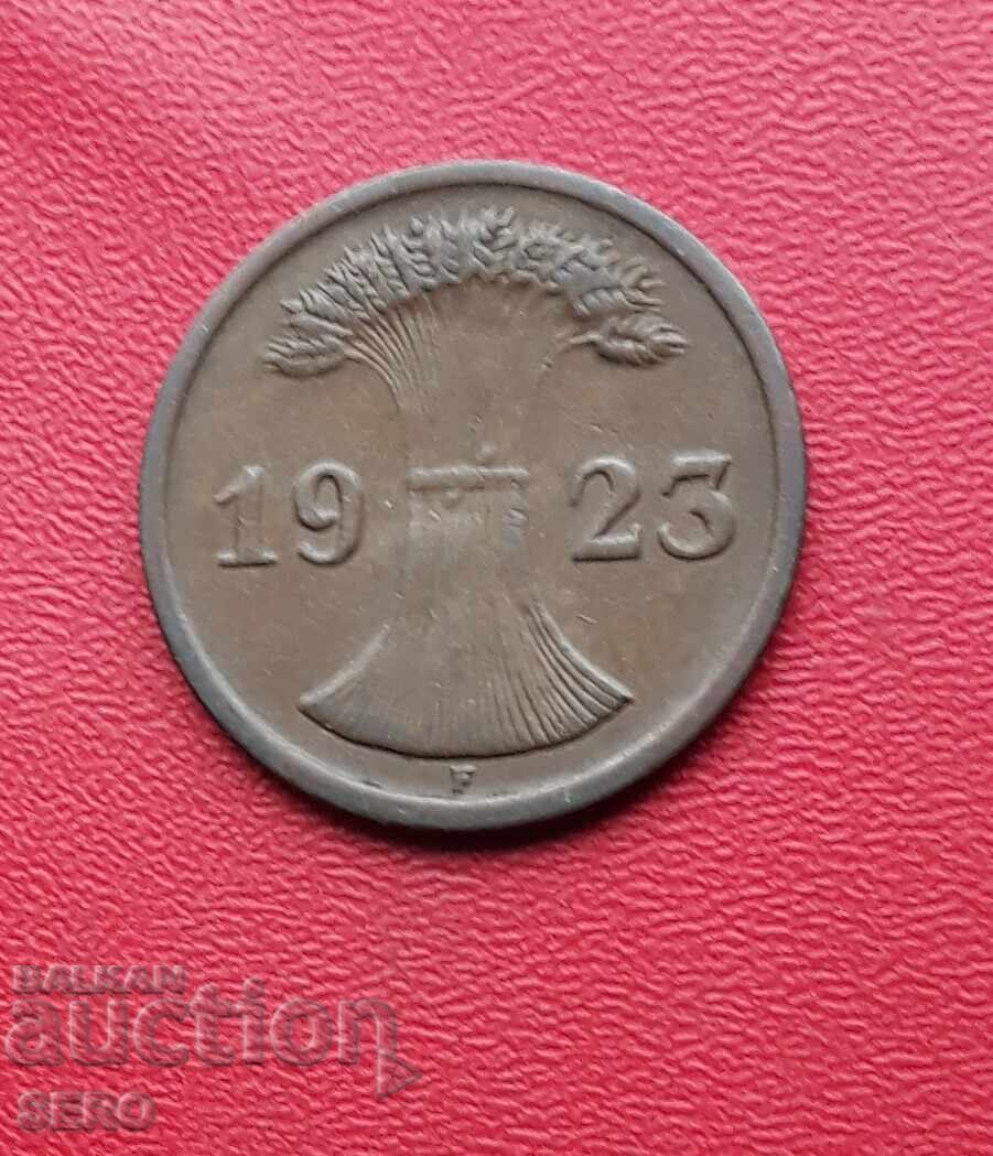 Germany-2 pfennig 1923 F-Stuttgart-rare year with price 4.00 BGN | € 2.05 Germany-2 pfennig 1923 F-Stuttgart-rare year with price 4.00 BGN | € 2.05