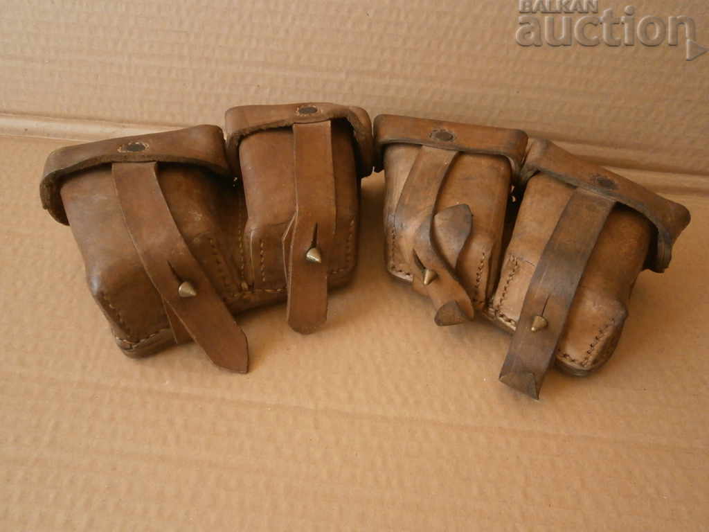 Old Leather Canteens, Pair M 95 WW1 WWI WW2 WWII Canteen - 5