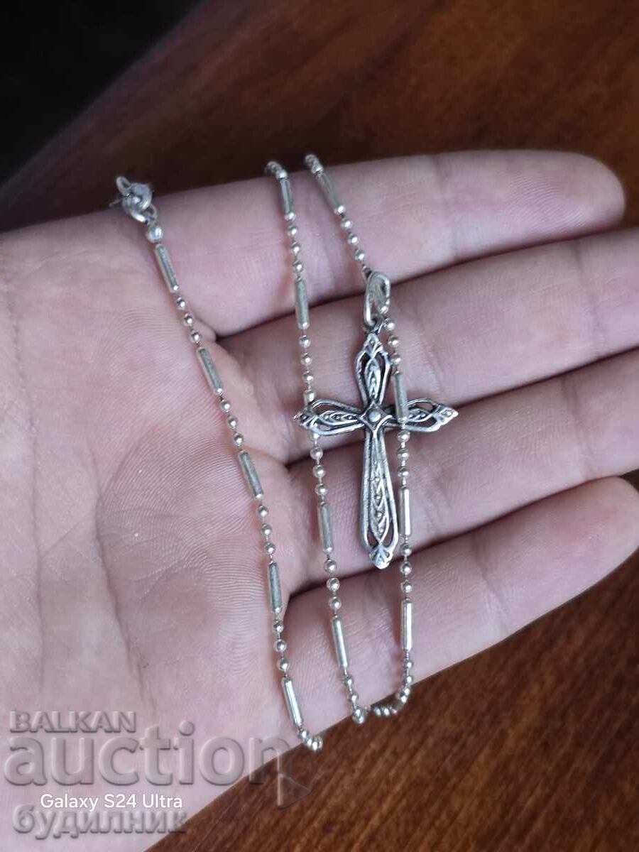 Ασημένια αλυσίδα με μενταγιόν. Ασήμι 925. 47εκ. Πωλούνται πάνω από 100