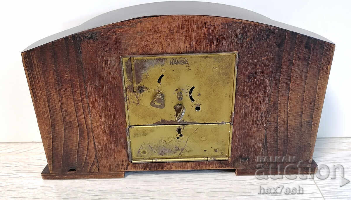 Licitație ❤️ ⭐ Ceas de masă din lemn vechi Hansa pușculiță ⭐ ❤️