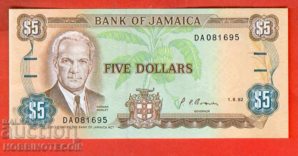 JAMAICA JAMAICA 5 $ Issue - 1992 NEW UNC
