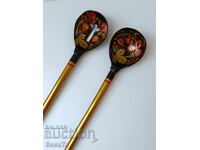 Руски дървени лъжици хохлома, топ състояние