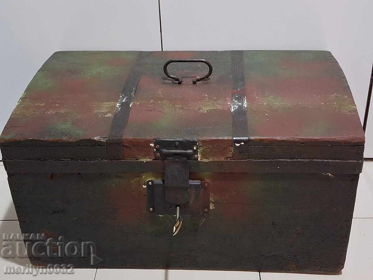 Old Bulgarian chest, trunk, cassette player, wooden - 5 Old Bulgarian chest, trunk, cassette player, wooden - 5