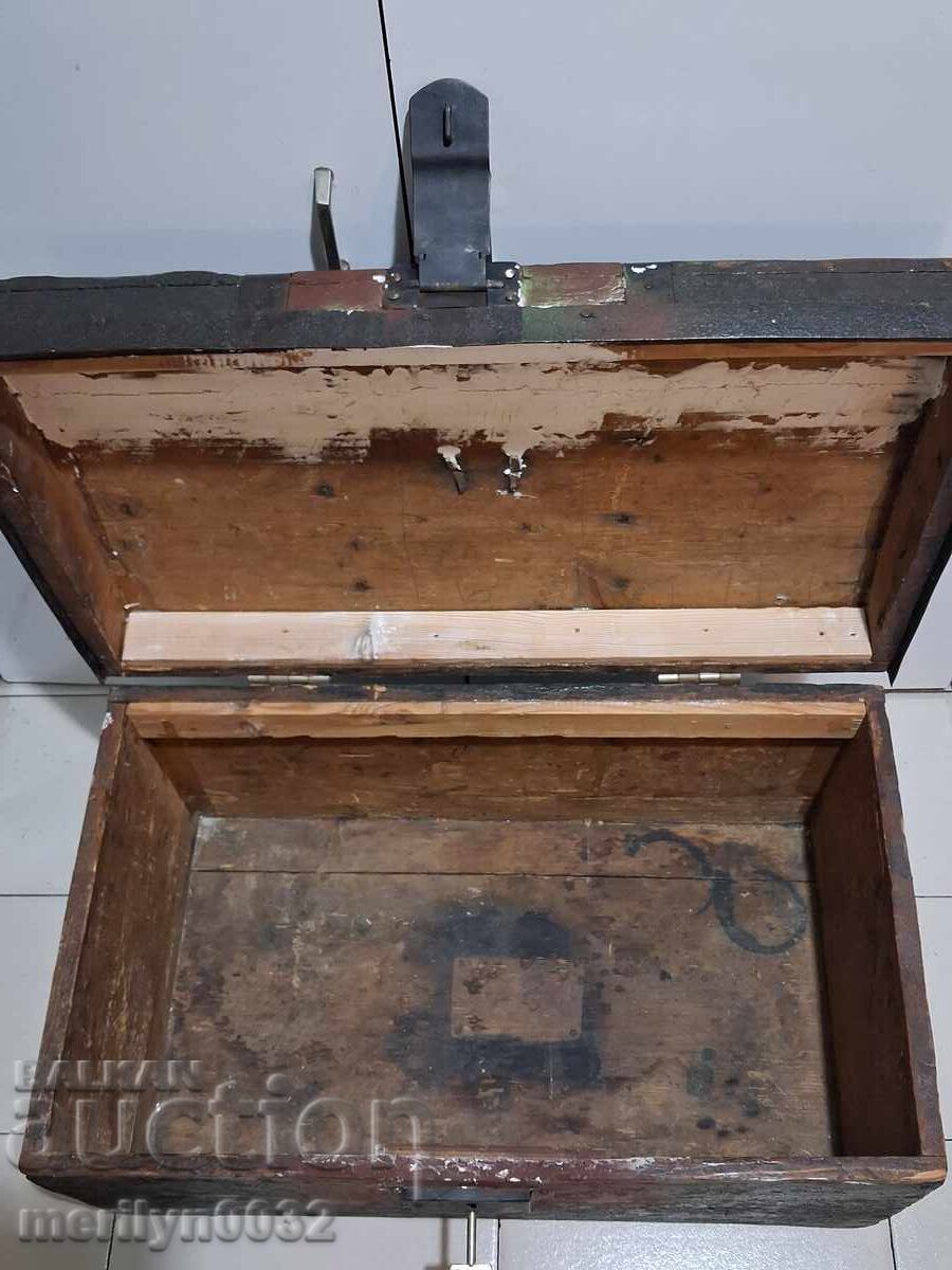 Old Bulgarian chest, trunk, cassette player, wooden - 6 Old Bulgarian chest, trunk, cassette player, wooden - 6