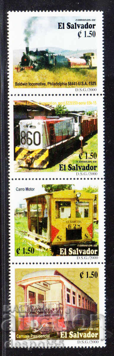 2000. Салвадор. Транспорт - Скоростни влакове. Стрип х4.