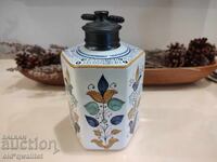 Porcelain container for herbs, herbal oils, porcelain, Hungary
