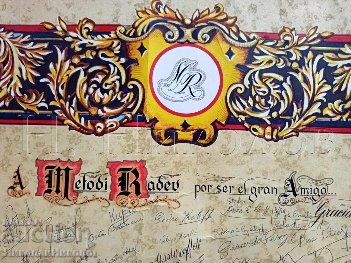 Auction  Honorary Address M. Radev Bulgarian Cultural Society I. Vazov Argentina