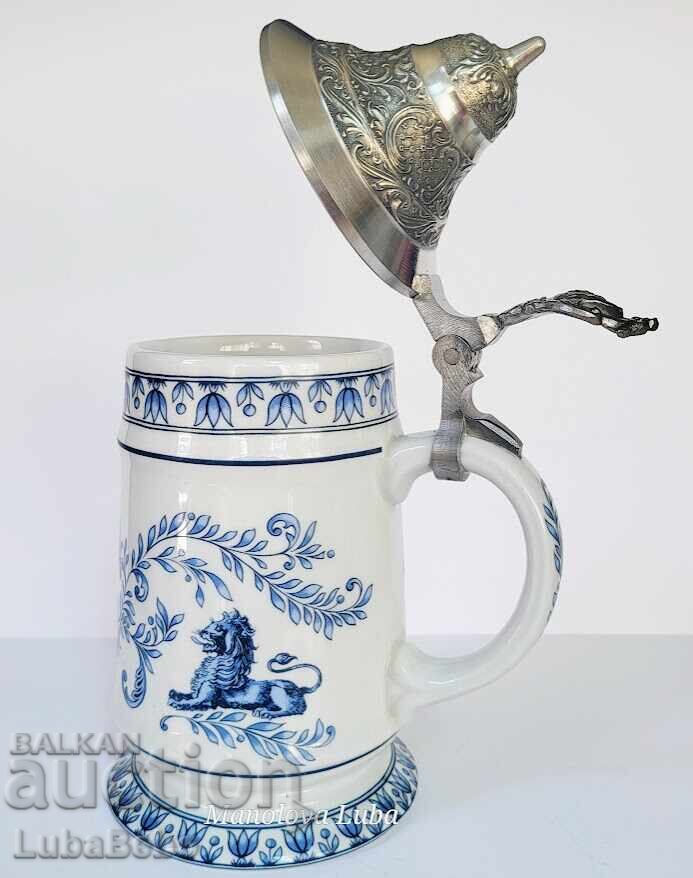 Cană de bere de la celebra manufactură Schrobenhausen - 5