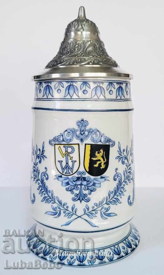 Cană de bere de la celebra manufactură Schrobenhausen