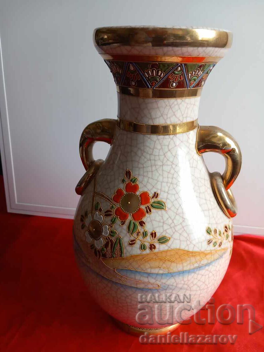 ΣΑΤΣΟΥΜΑ, Παλιό Ιαπωνικό Βάζο, Χρυσός, Μαρκαρισμένο, Σάτσουμα - 5 ΣΑΤΣΟΥΜΑ, Παλιό Ιαπωνικό Βάζο, Χρυσός, Μαρκαρισμένο, Σάτσουμα - 5