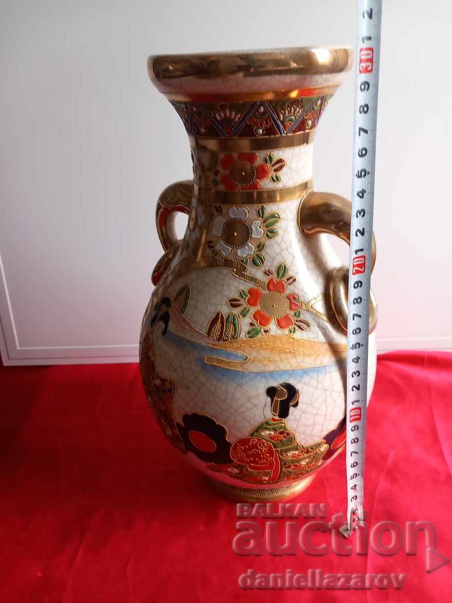 ΣΑΤΣΟΥΜΑ, Παλιό Ιαπωνικό Βάζο, Χρυσός, Μαρκαρισμένο, Σάτσουμα - 7 ΣΑΤΣΟΥΜΑ, Παλιό Ιαπωνικό Βάζο, Χρυσός, Μαρκαρισμένο, Σάτσουμα - 7