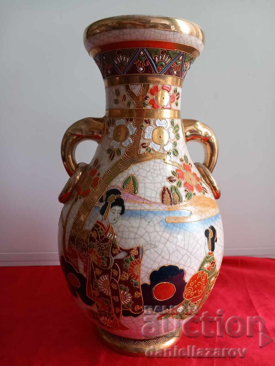 ΣΑΤΣΟΥΜΑ, Παλιό Ιαπωνικό Βάζο, Χρυσός, Μαρκαρισμένο, Σάτσουμα ΣΑΤΣΟΥΜΑ, Παλιό Ιαπωνικό Βάζο, Χρυσός, Μαρκαρισμένο, Σάτσουμα