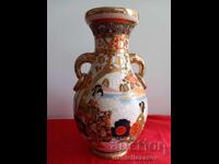 SATSUMA, Vază Japoneză Veche, Aur, Marcată, Satsuma