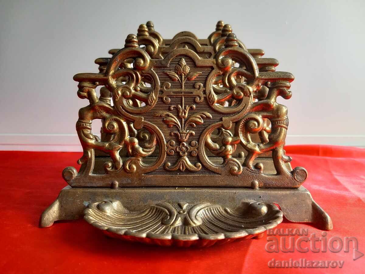 19th Century Antique Victorian Bronze Letter Rack with price 85.00 BGN | € 43.46