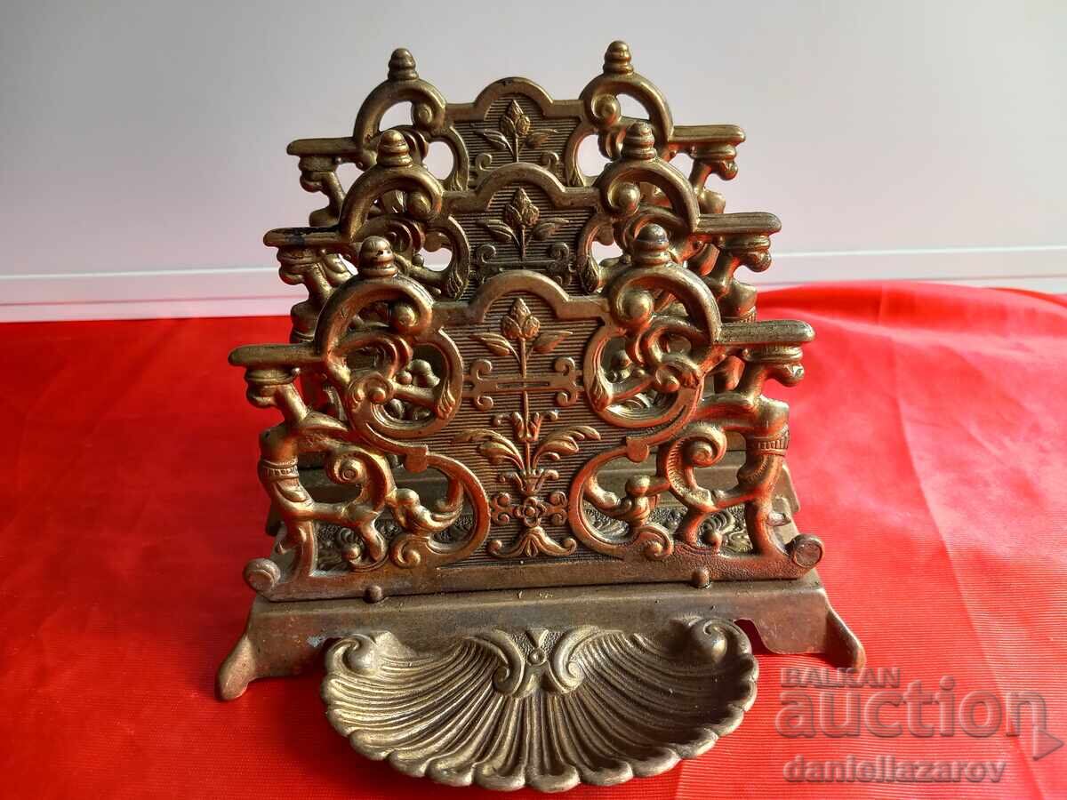 19th Century Antique Victorian Bronze Letter Rack
