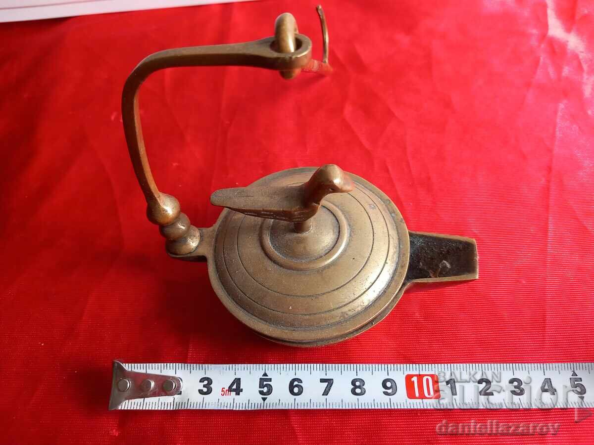 Παλαιά Οθωμανική Χάλκινη Λυχνία με Πουλί - 6