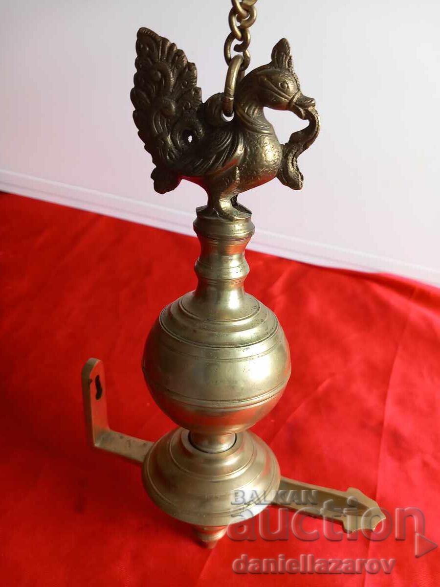 Licitație Lampă de Ulei Veche Mare din Bronz Rar
