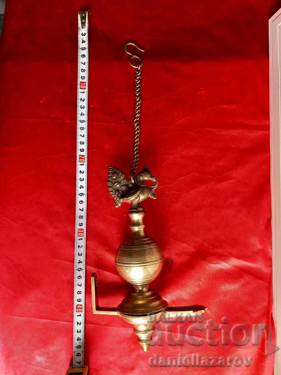 Lampă de Ulei Veche Mare din Bronz Rar - 5