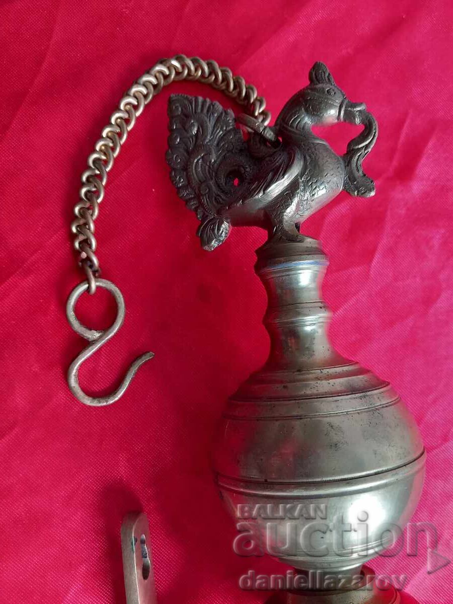 Lampă de Ulei Veche Mare din Bronz Rar