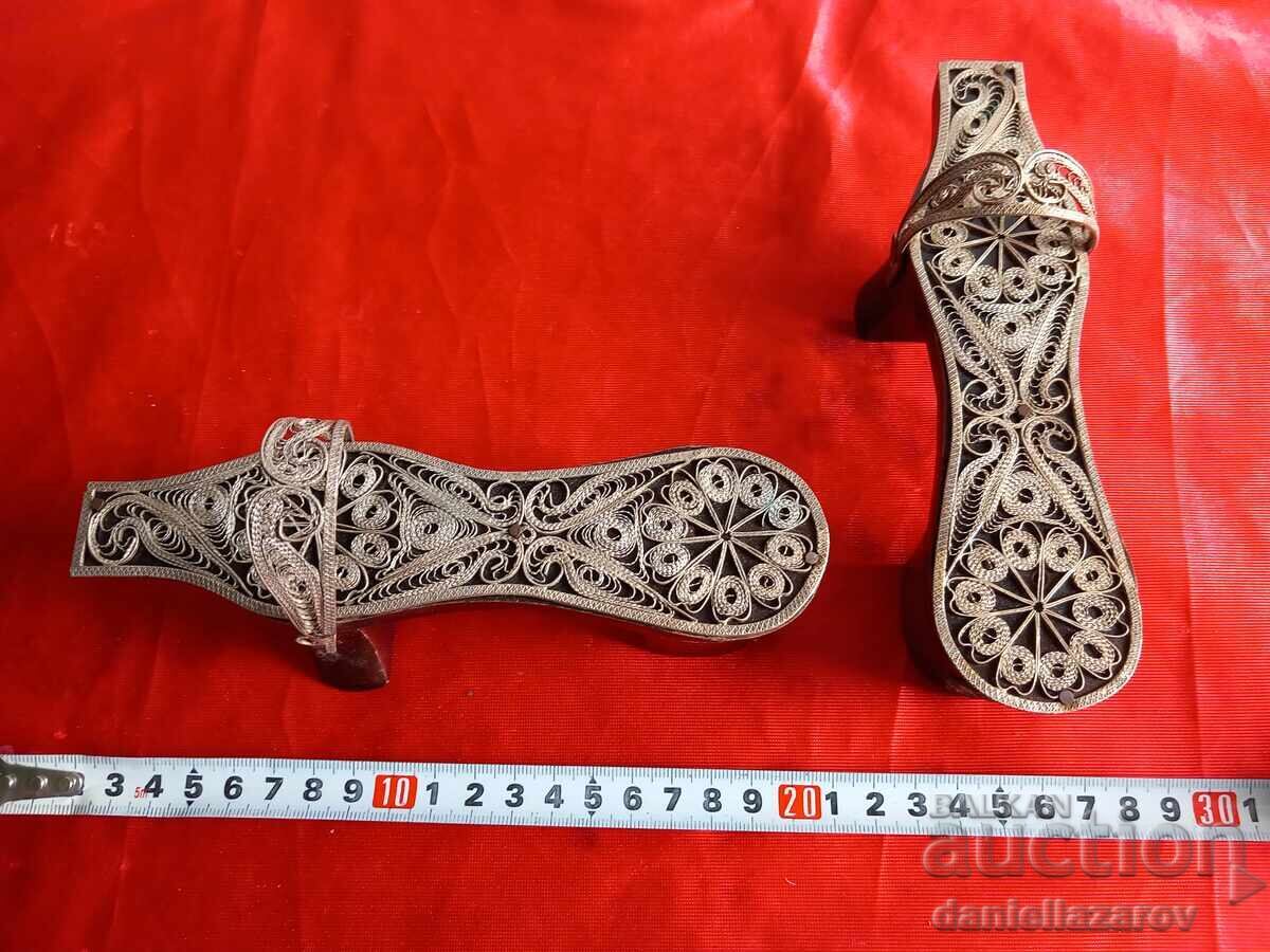 Silver Ottoman Wooden Clogs For Hammam SILVER, FILIGREE - 7