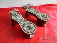 Silver Ottoman Wooden Clogs For Hammam SILVER, FILIGREE