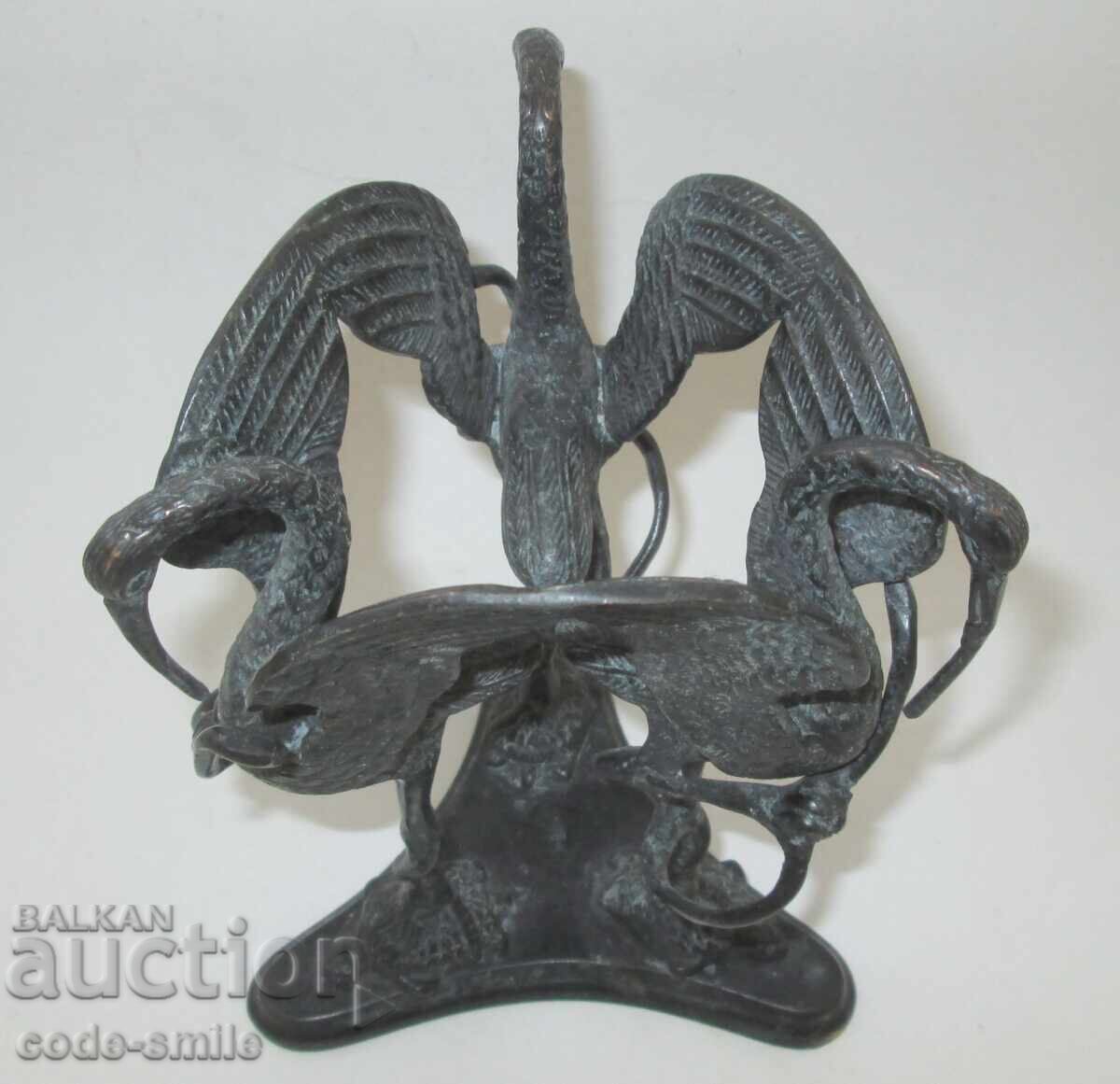 Παλιά σύνθεση μπρούτζινης φιγούρας αγαλματιδίου Art Deco με τιμή 600.00 BGN | € 306.78