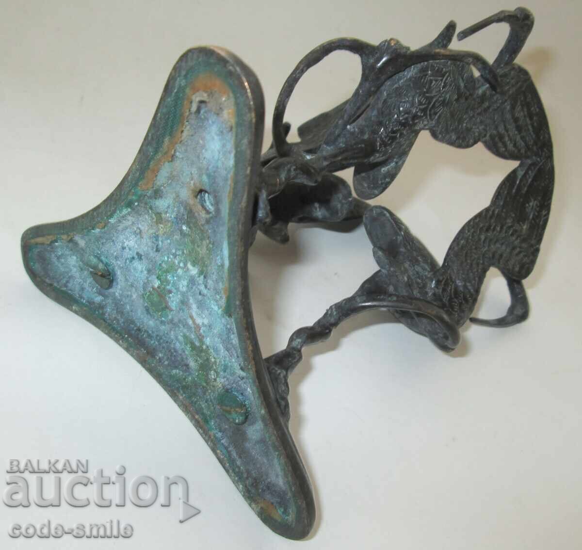 Παράδοση Παλιά σύνθεση μπρούτζινης φιγούρας αγαλματιδίου Art Deco