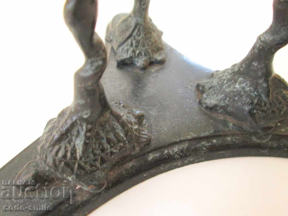 Παλιά σύνθεση μπρούτζινης φιγούρας αγαλματιδίου Art Deco - 5