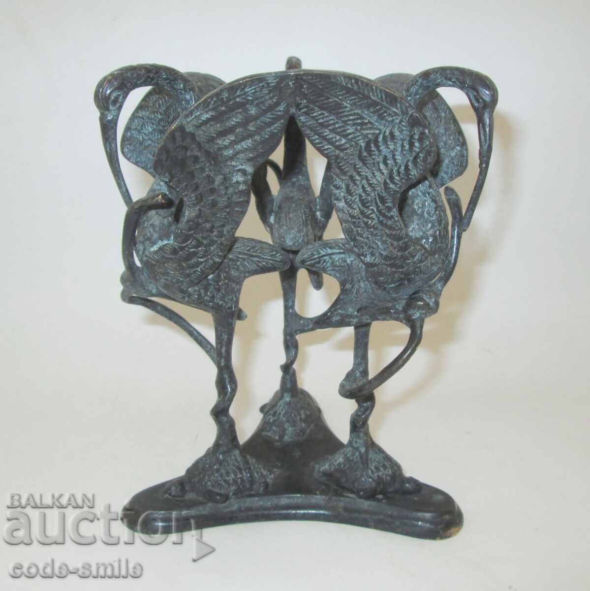 Παλιά σύνθεση μπρούτζινης φιγούρας αγαλματιδίου Art Deco