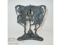 Veche compoziție statuetă din bronz figură Art Deco