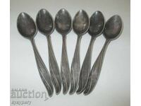 Set 6 lingurițe mici de cafea vechi argintate