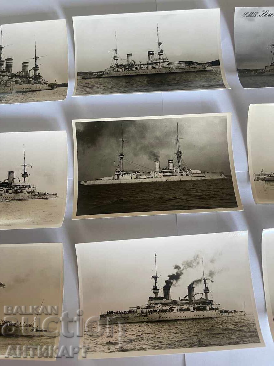 Auction  9 old photos Germany warships WWI pre-dreadnoughts 9/14