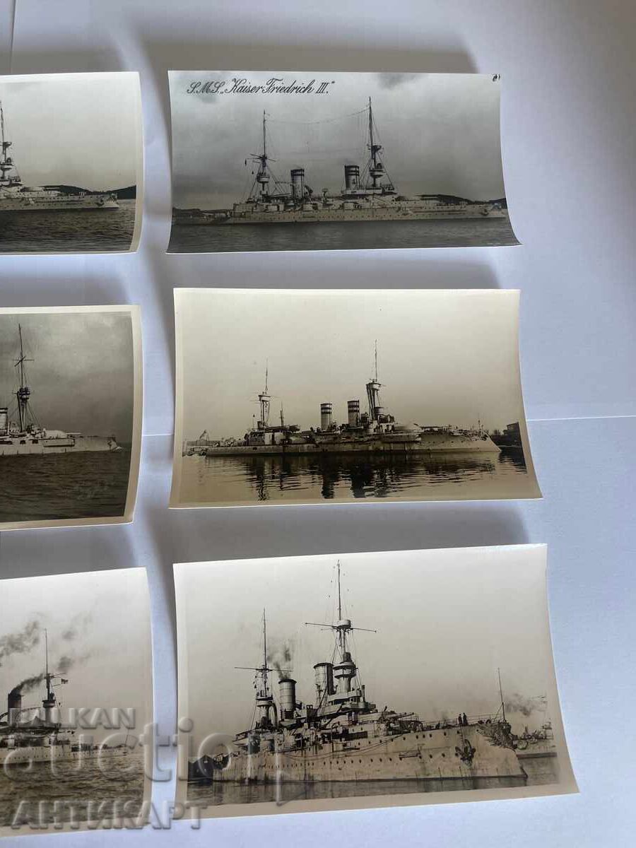 Delivery of 9 old photos Germany warships WWI pre-dreadnoughts 9/14
